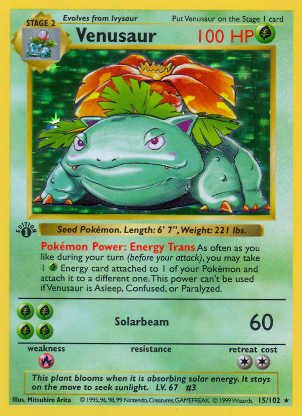 Venusaur #15 · Base Set · Holo Rare (NM)