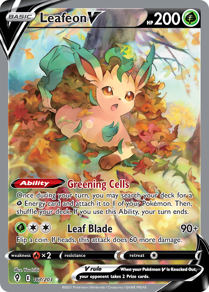 Leafeon V #167 · Evolving Skies · Rare Ultra (NM)