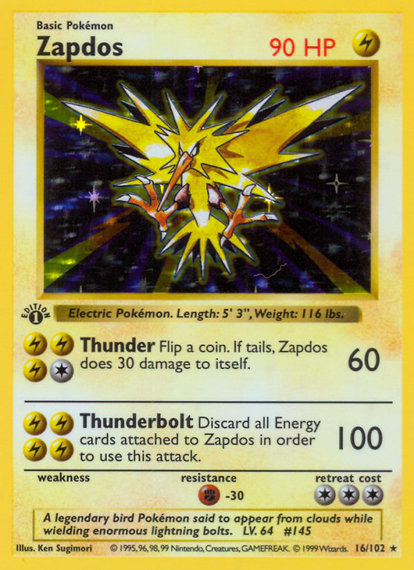 Zapdos #16 · Base · Rare Holo (NM)