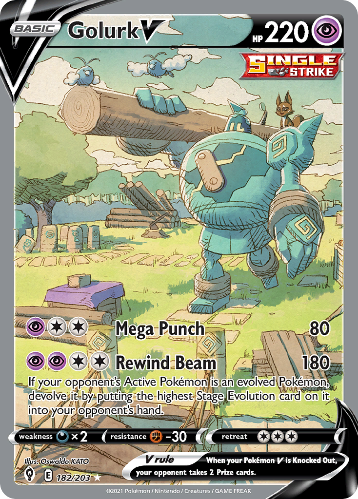 Golurk V #182 · Evolving Skies · Rare Ultra (NM)