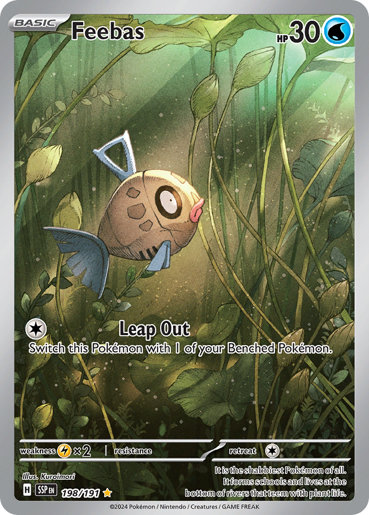 Feebas #198 · Surging Sparks · Illustration Rare (NM)