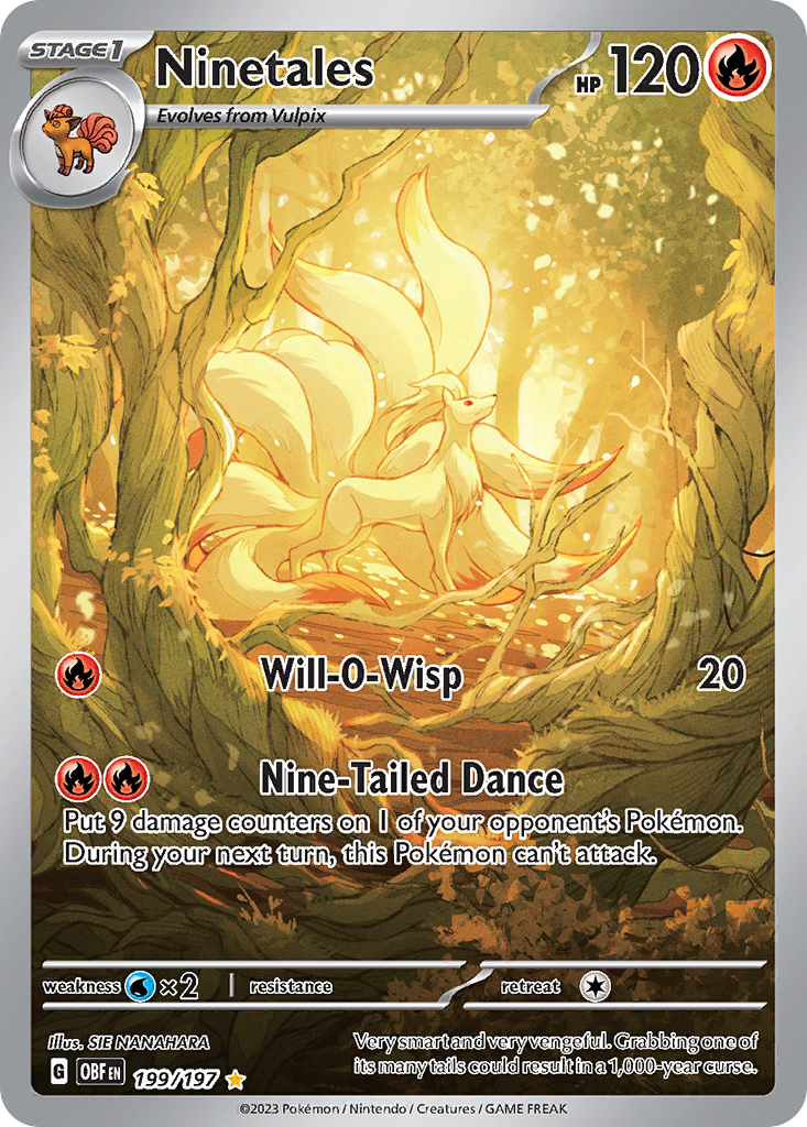 Ninetales #199 · Obsidian Flames · Illustration Rare (NM)