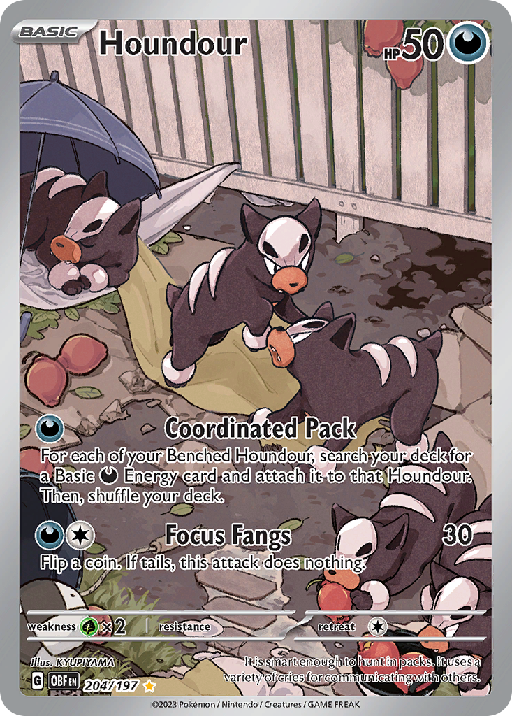 Houndour #204 · Obsidian Flames · Illustration Rare (NM)