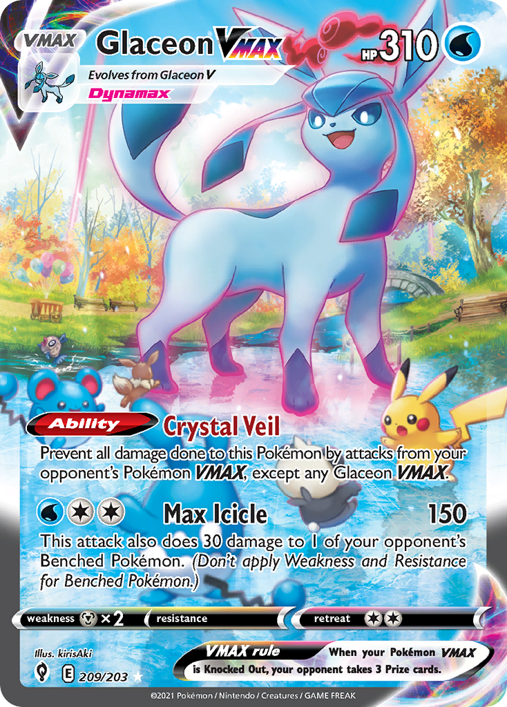 Glaceon VMAX #209 · Evolving Skies · Rare Rainbow (NM)