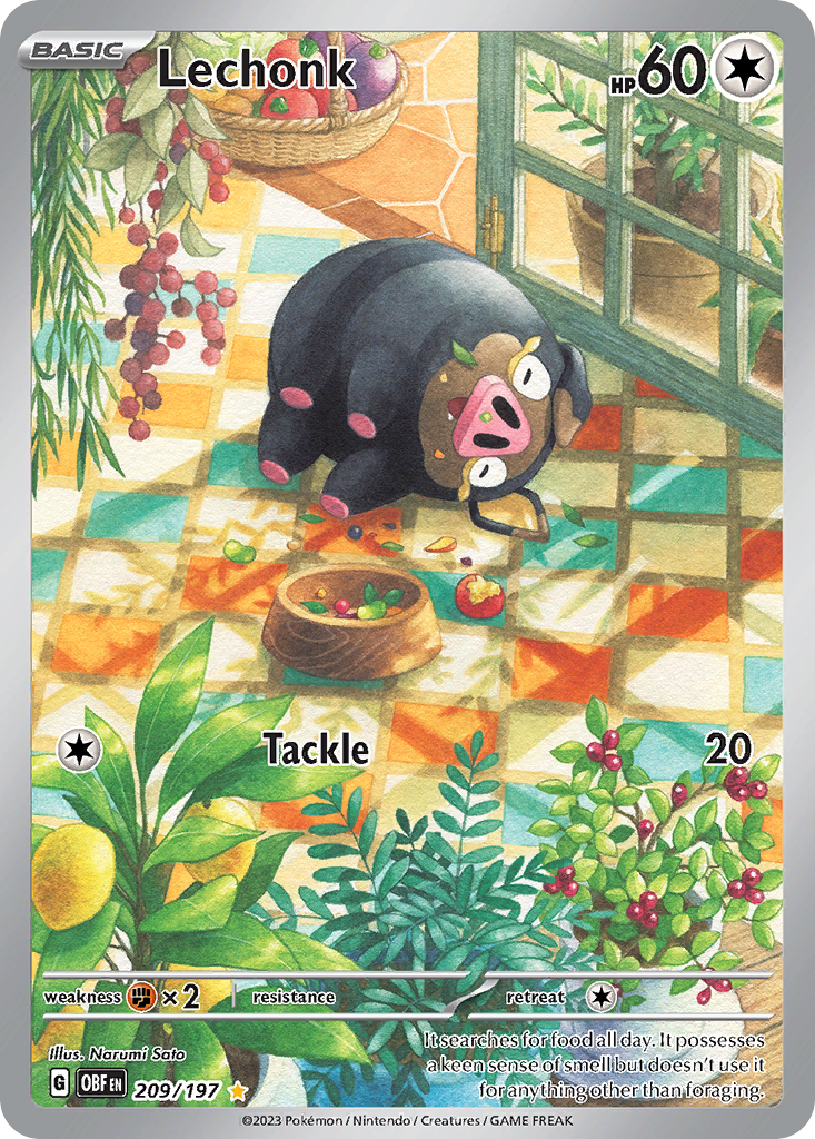 Lechonk #209 · Obsidian Flames · Illustration Rare (NM)