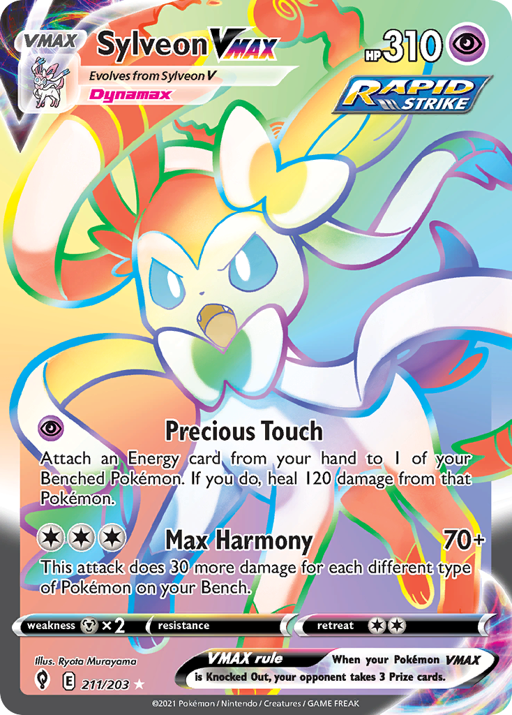 Sylveon VMAX #211 · Evolving Skies · Rare Rainbow (NM)