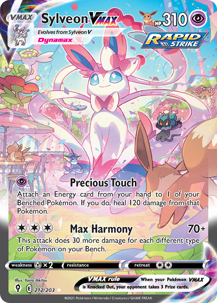 Sylveon VMAX #212 · Evolving Skies · Rare Rainbow (NM)