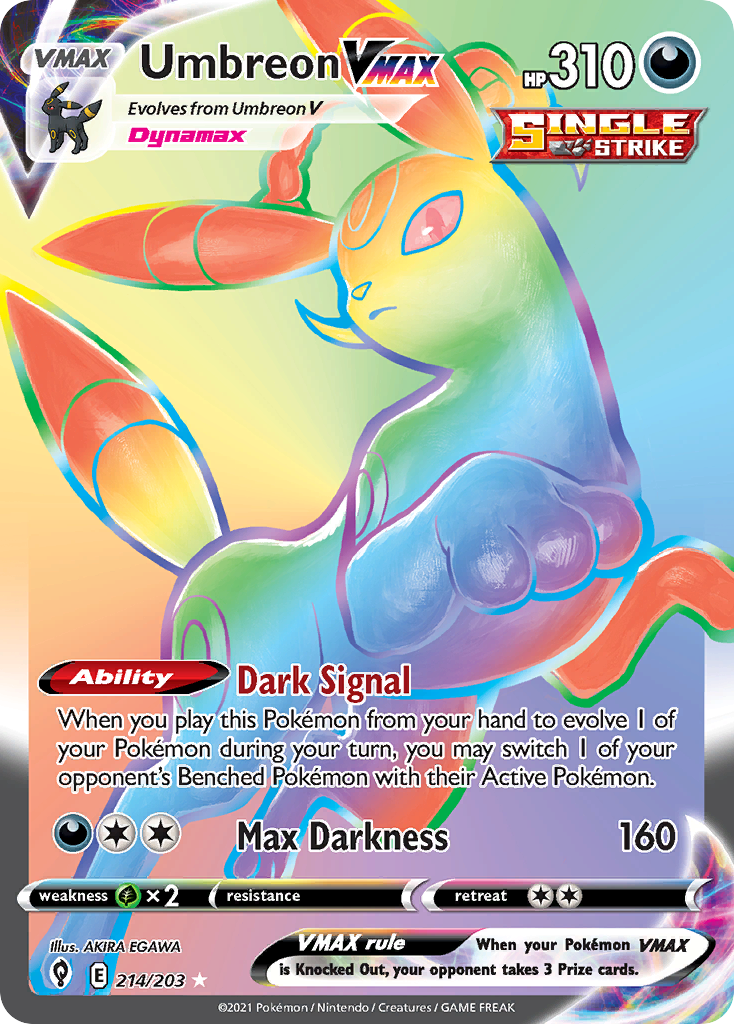 Umbreon VMAX #214 · Evolving Skies · Rare Rainbow (NM)