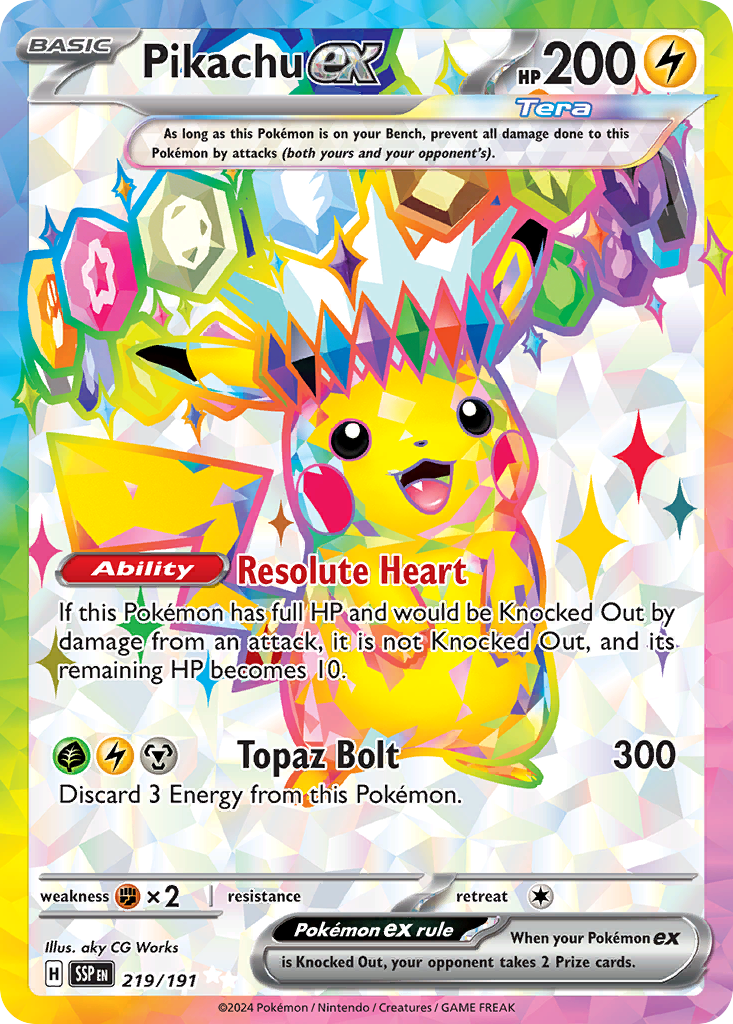 Pikachu ex #219 · Surging Sparks · Ultra Rare (NM)