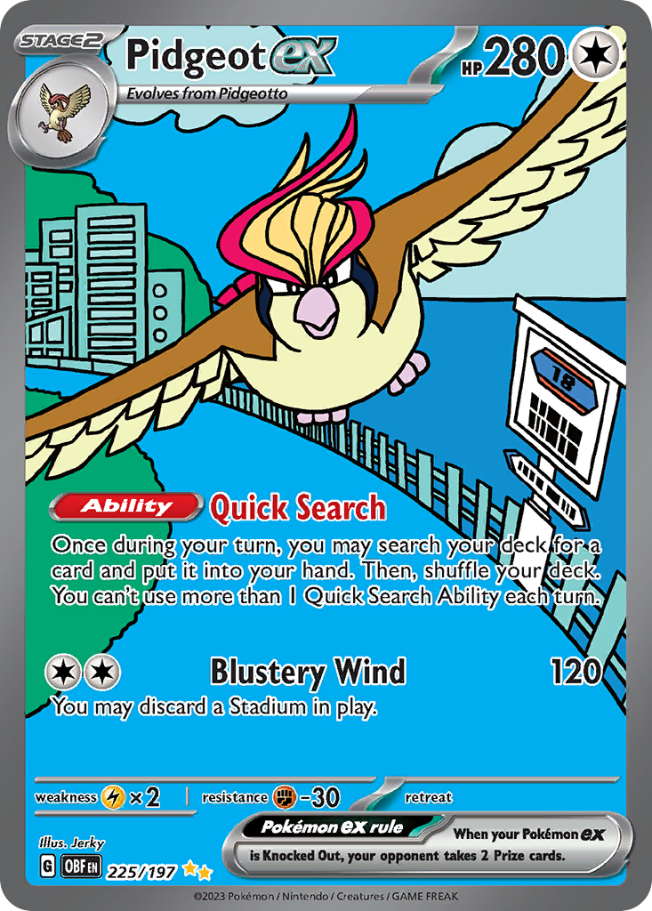 Pidgeot ex #225 · Obsidian Flames · Special Illustration Rare (NM)