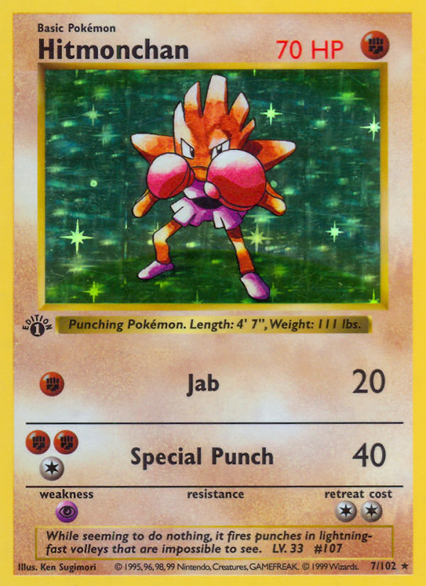 Hitmonchan #7 · Base · Rare Holo (NM)